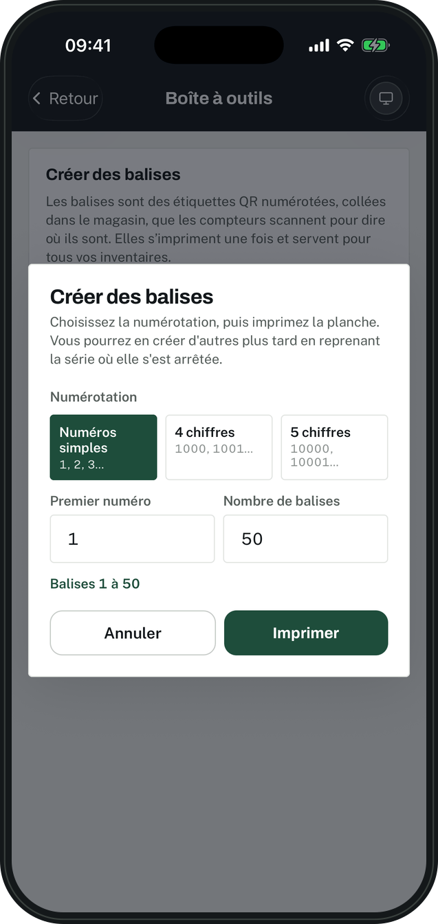 Creating the labels: numbering, first number and how many tags